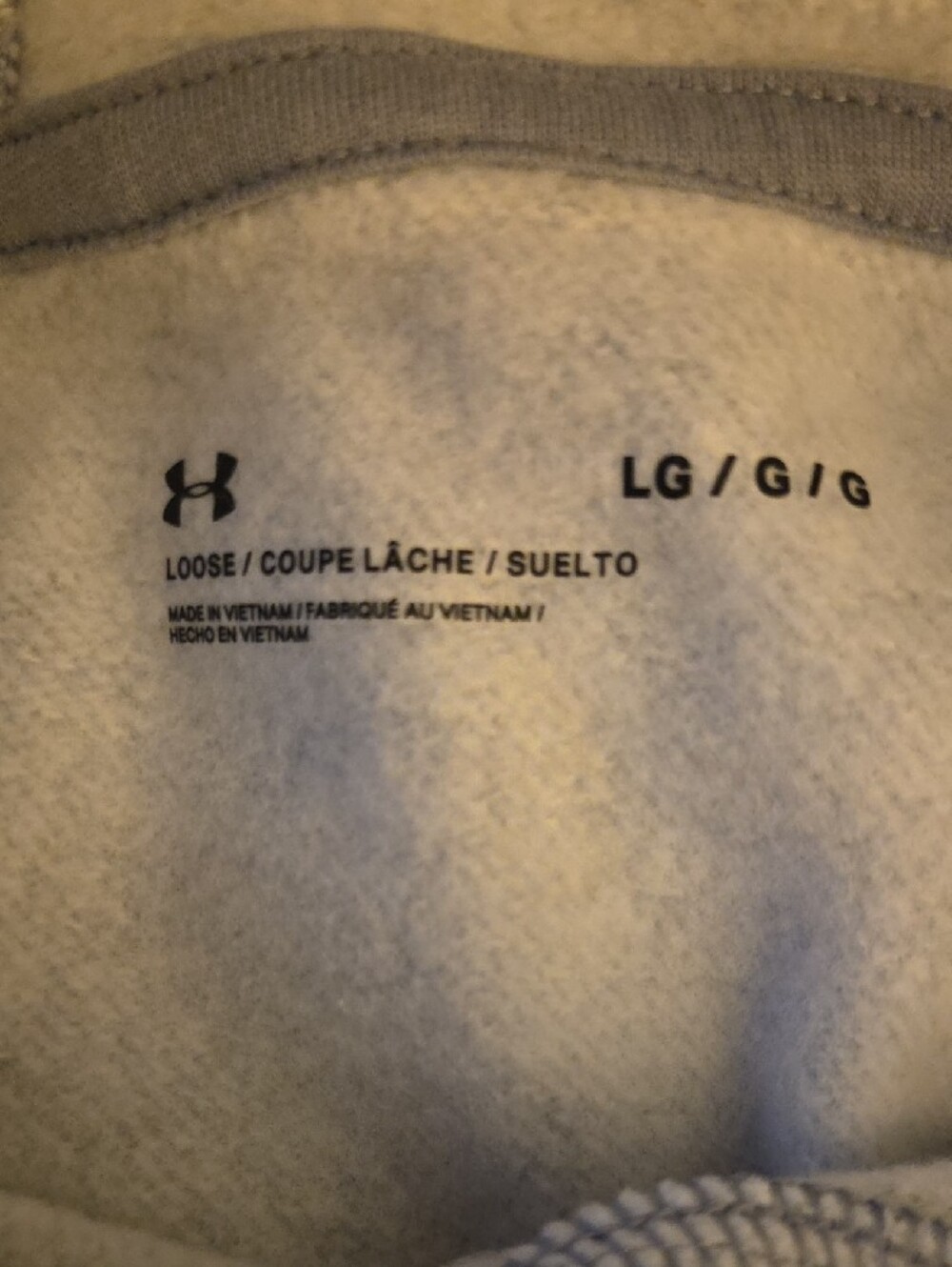 Under Armour Gray Hoodie with Black Logo and Drawstrings - Picture 2 of 2